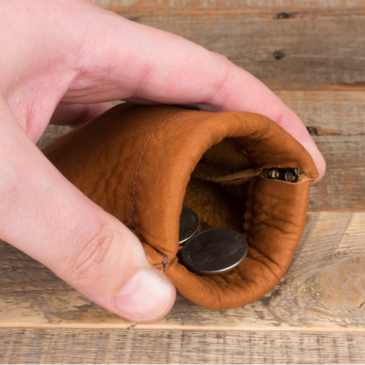 Bison Brown Coin Pouch