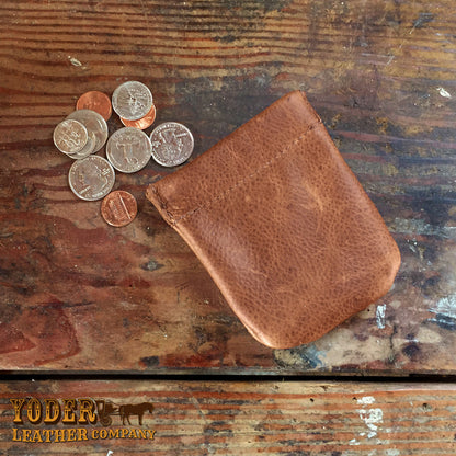 Cowhide Brown Coin Pouch