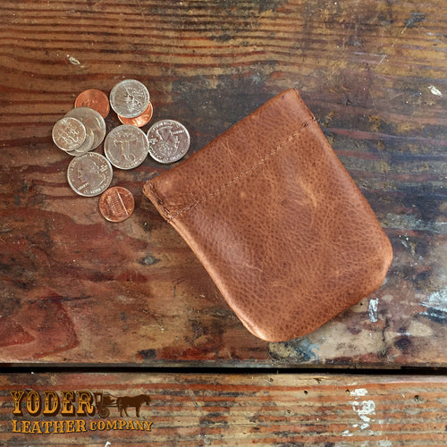 Cowhide Brown Coin Pouch