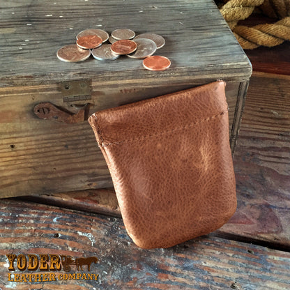 Cowhide Brown Coin Pouch