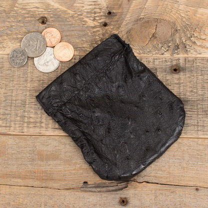 Ostrich Black Coin Pouch