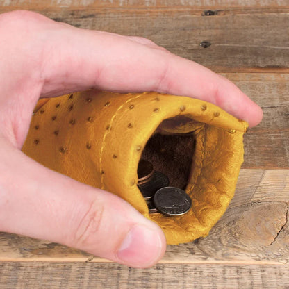 Ostrich Yellow Coin Pouch