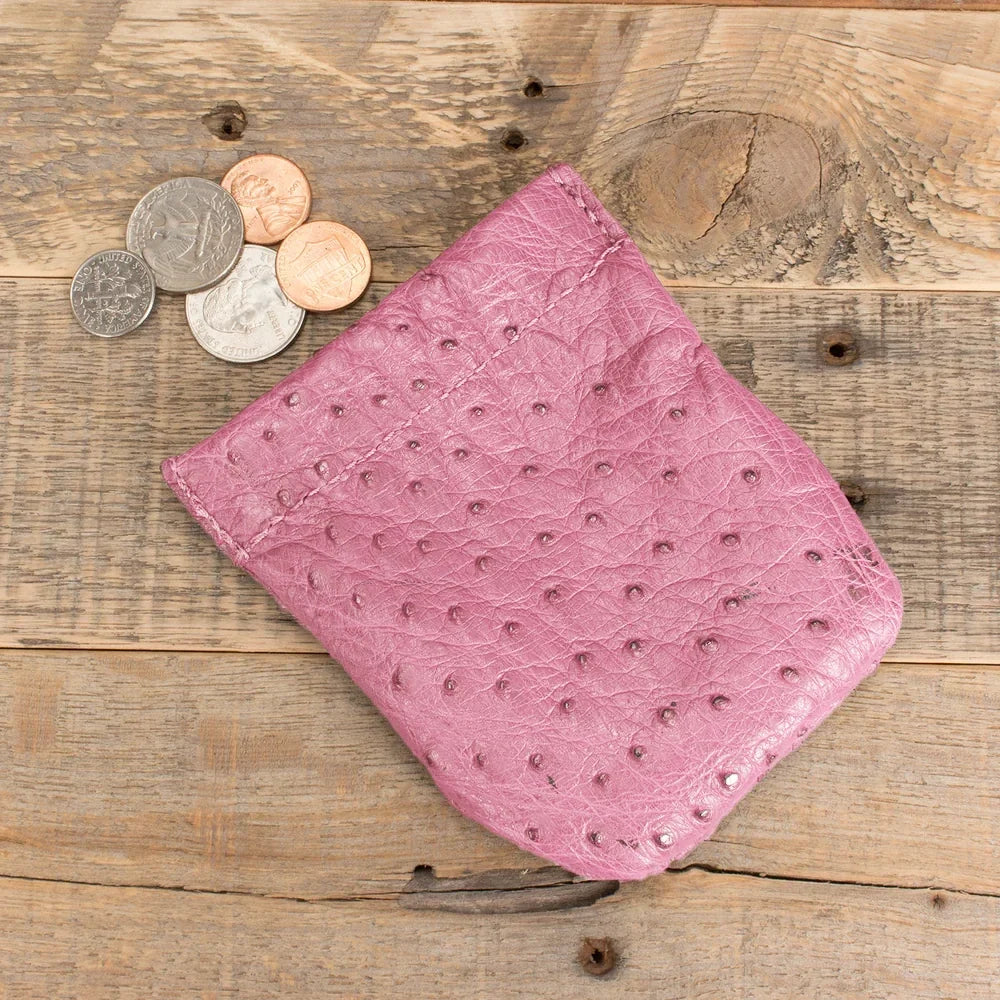 Ostrich Pink Coin Pouch