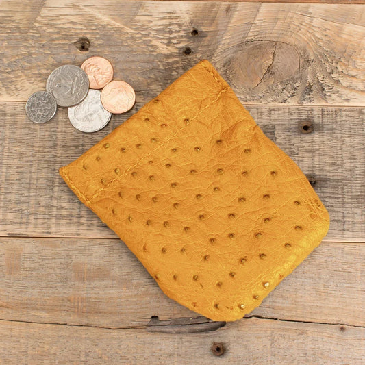 Ostrich Yellow Coin Pouch