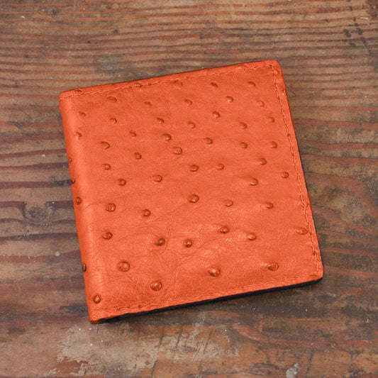 Ostrich Orange Hipster Wallet