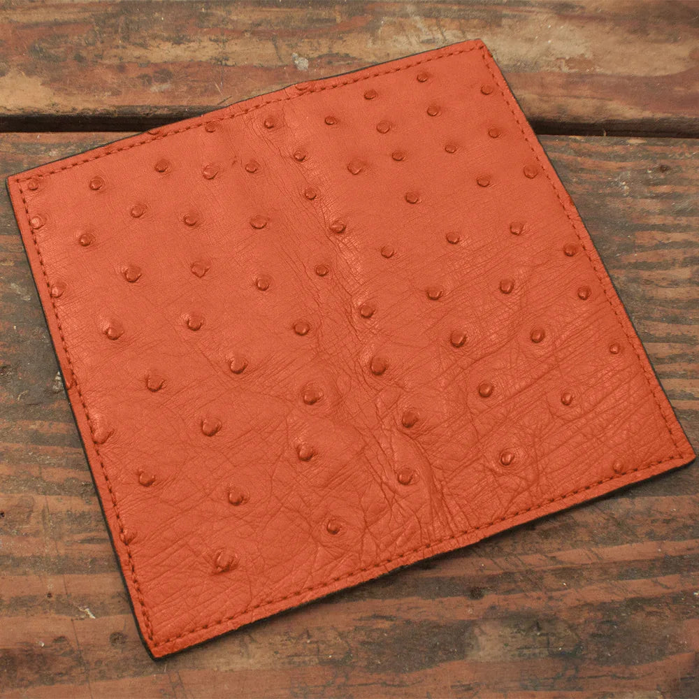 Ostrich Orange Rodeo Wallet