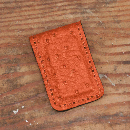 Ostrich Orange Cash Clip