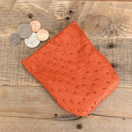 Ostrich Orange Coin Pouch