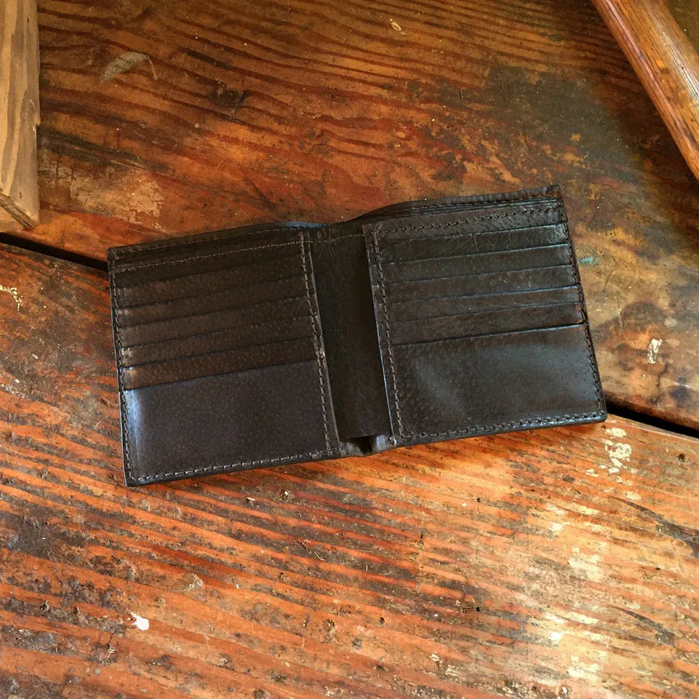 Ostrich Black Hipster Wallet