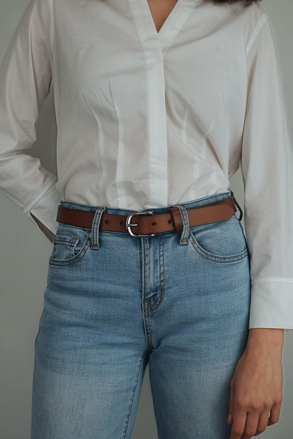 The Dakota - Women's Black Smooth 1" Belt with Silver Buckle