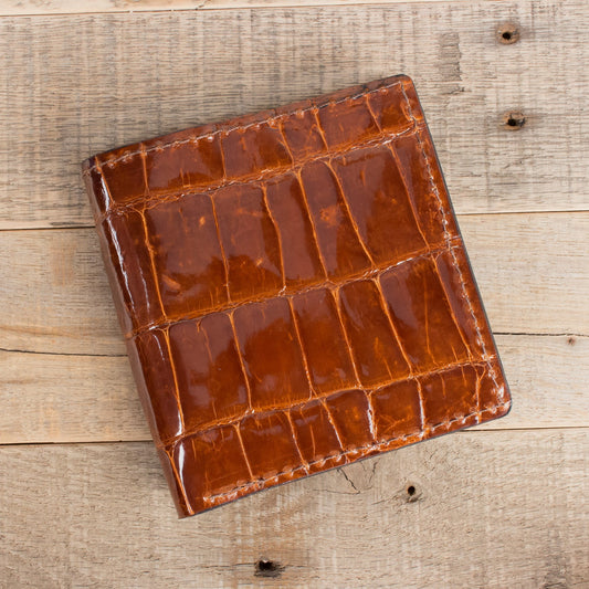 Alligator Cognac Hipster Wallet