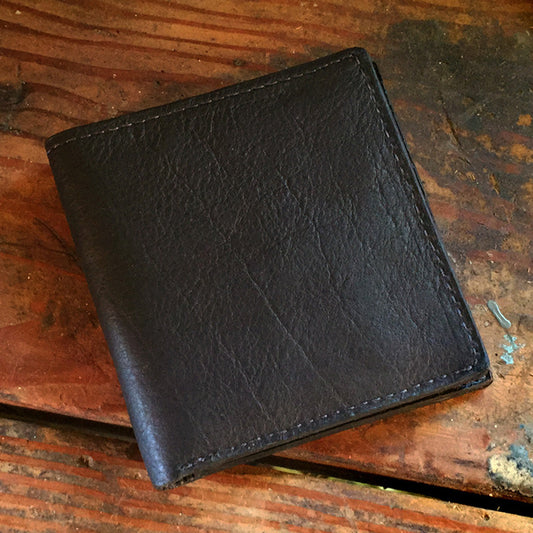 Cowhide Black Hipster Wallet