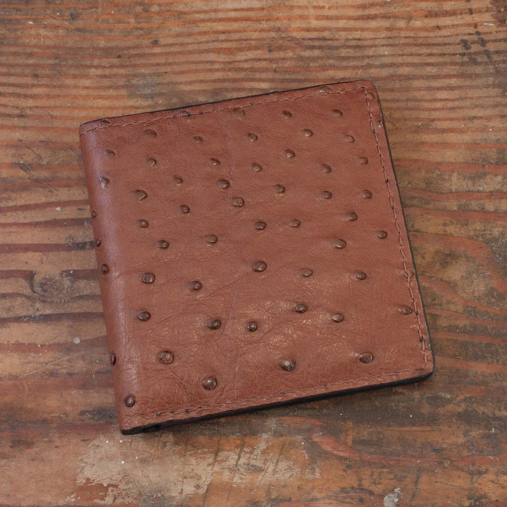 Ostrich Brown Hipster Wallet
