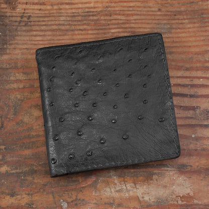 Ostrich Black Hipster Wallet