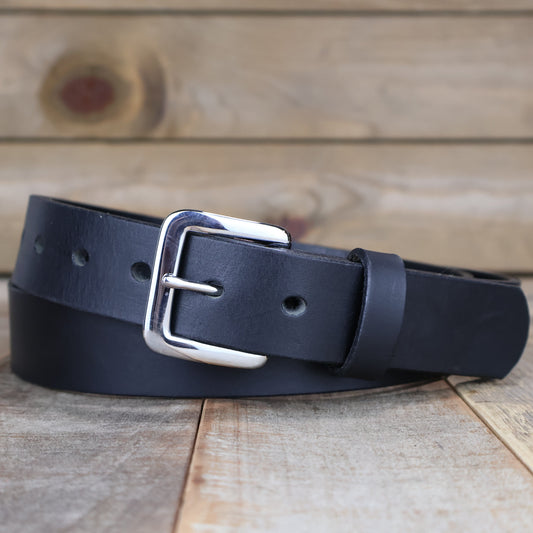 Smooth Black Dress Belt
