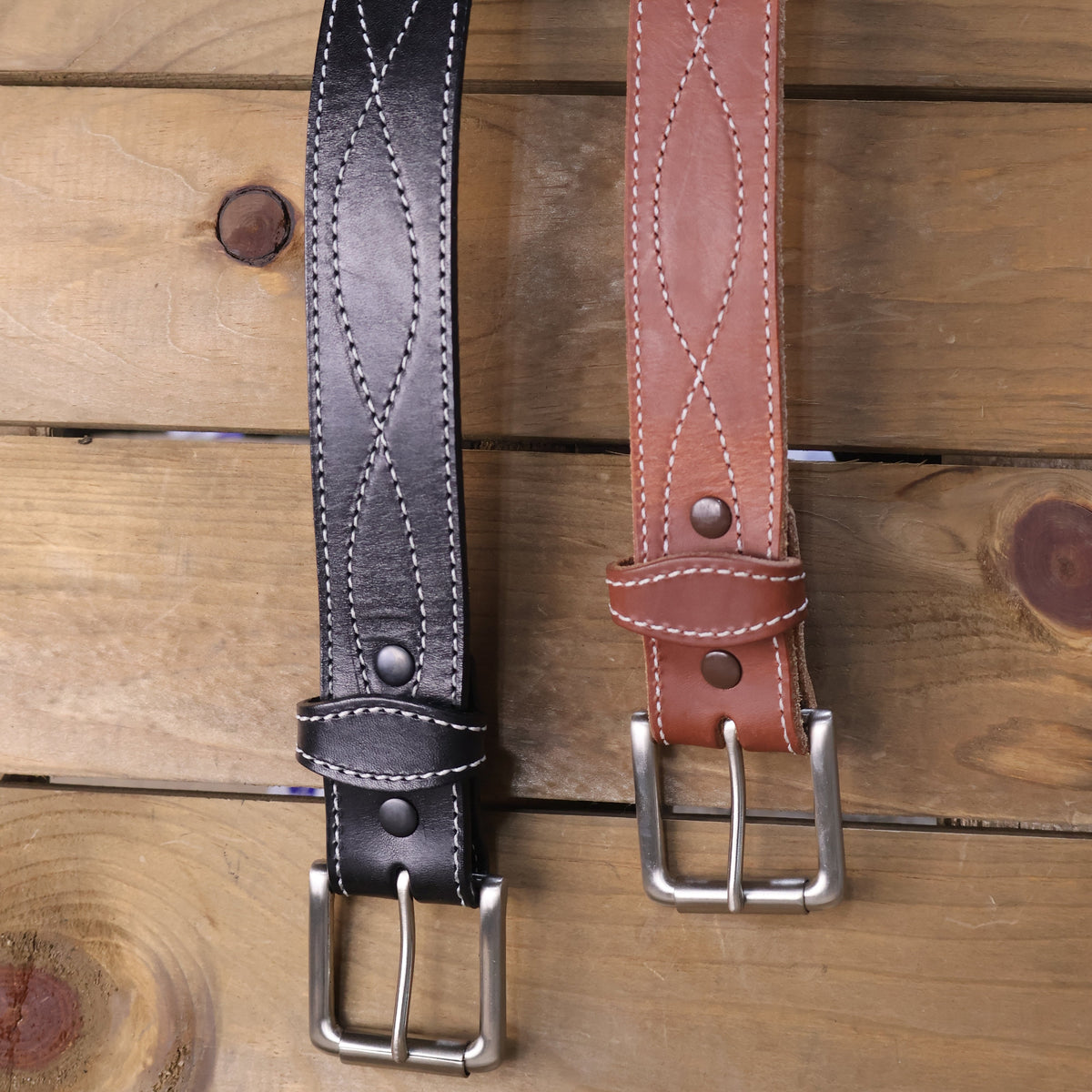 The Tool Belt - Wax Brown Figure 8 Leather Belt 1.5"