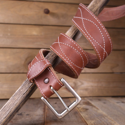 The Tool Belt - Wax Brown Figure 8 Leather Belt 1.5"