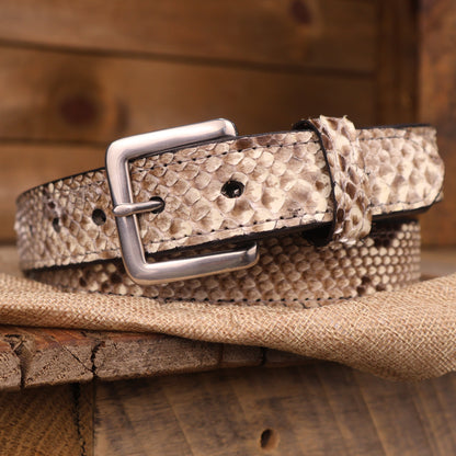 Python Snakeskin Leather Belt