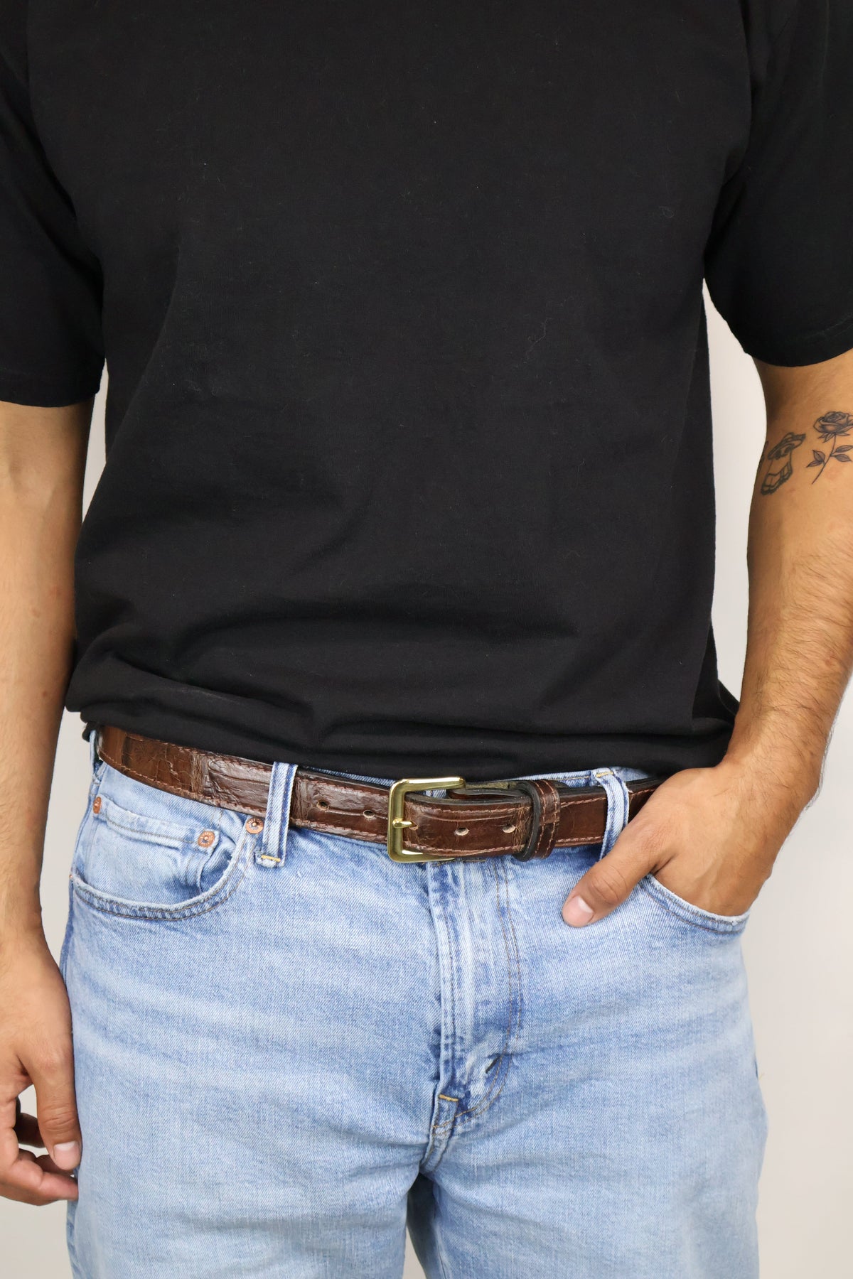 Alligator Full Gloss Brown Belt