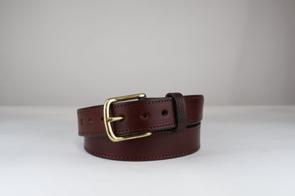 Stitched Brown Leather Belt - SALE ITEM - Multiple Sizes