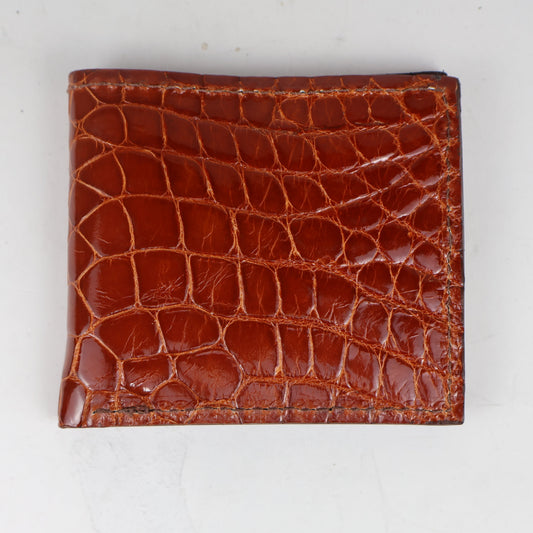 Alligator Cognac Wallet- SALE ITEM - Multiple Sizes