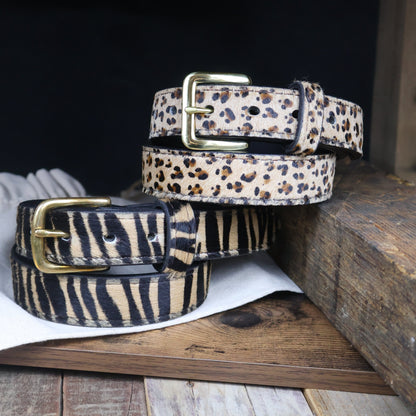 Women's Furry Leopard Belt