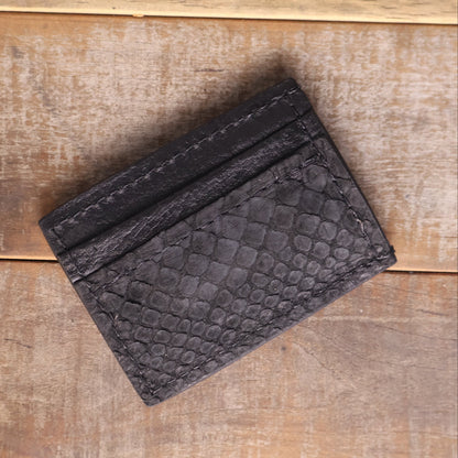 Python Black Suede Money Clip Wallet