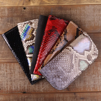 Python Black Suede Glasses Case & Clutch Bundle