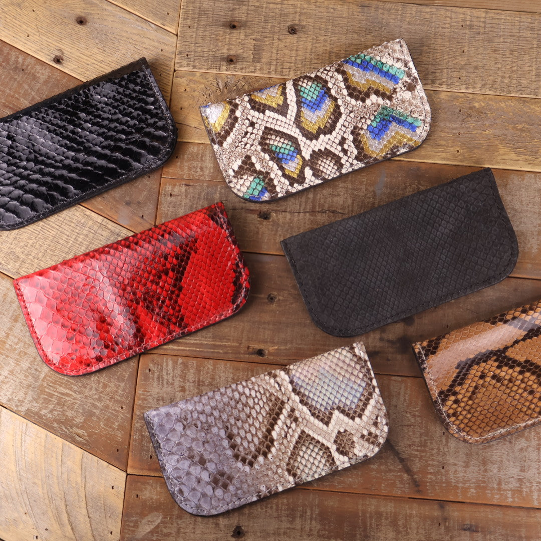 Python Hand Painted Opal Glasses Case & Clutch Bundle