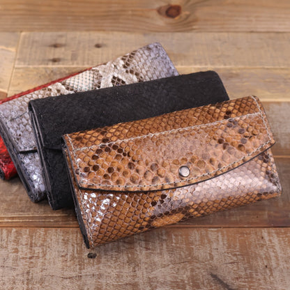 Women's Python Caramel Clutch