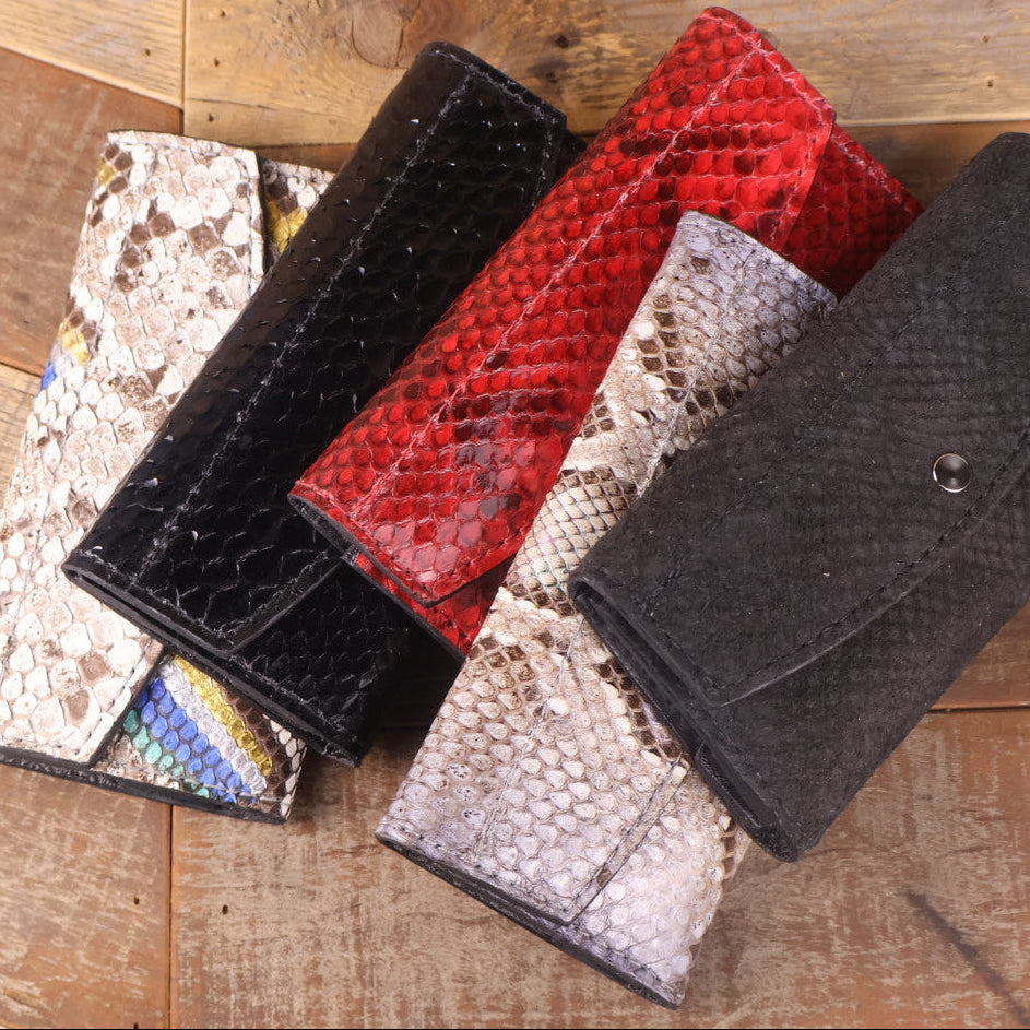 Women's Python Hand Painted Peacock Clutch
