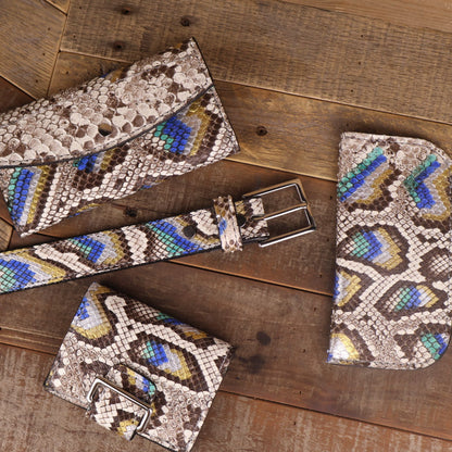 Women's Python Hand Painted Peacock Clutch
