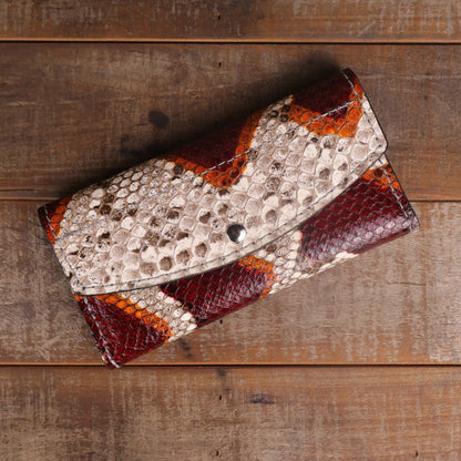 Women's Python Blood Orange Clutch