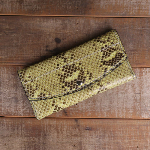 Women's Python Moss Clutch