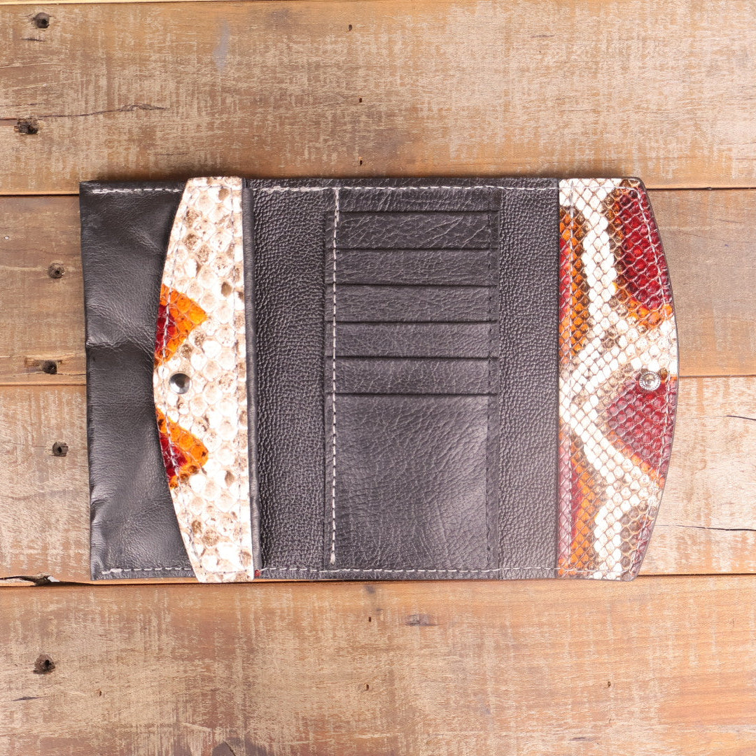 Women's Python Blood Orange Clutch