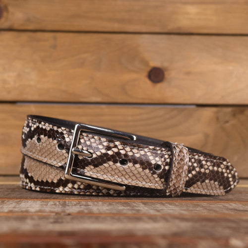 Women's Python Snakeskin Leather Belt - 1.25"
