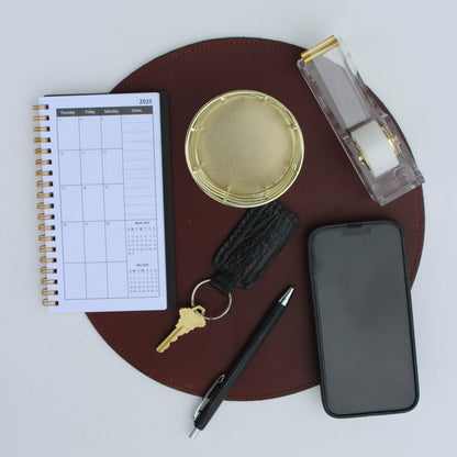 Dark Brown Round Mousepad