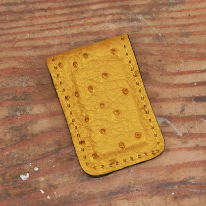 Ostrich Yellow Cash Clip