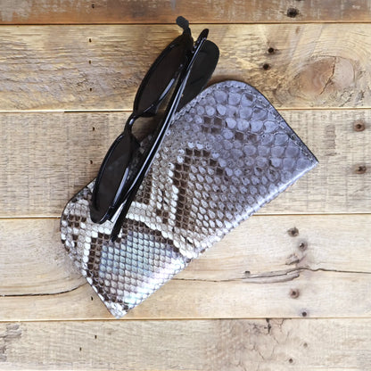 Python Hand Painted Opal Glasses Case & Clutch Bundle