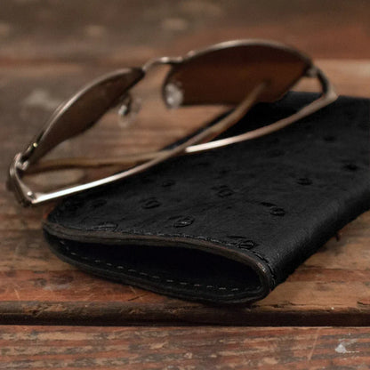 Ostrich Black Glasses Cases