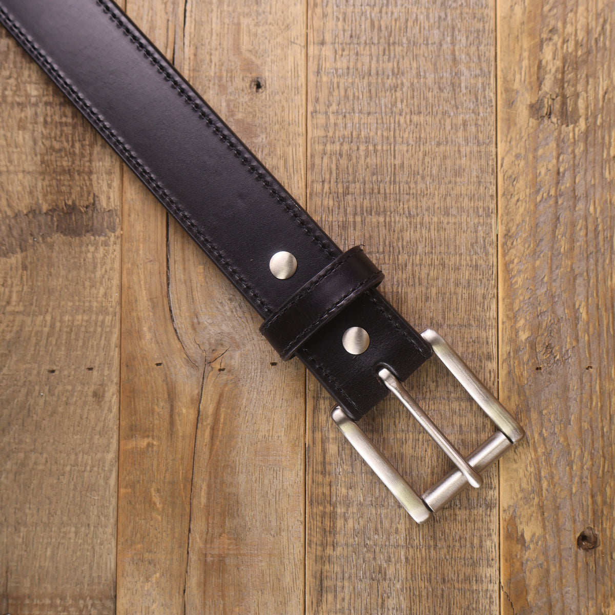 The Ridge Steel Core - Steel Core Black Leather Belt 1.5"