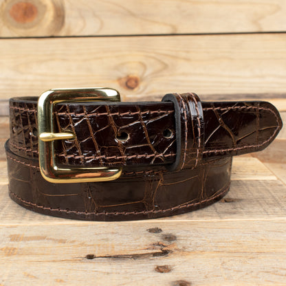 Alligator Full Gloss Brown Belt