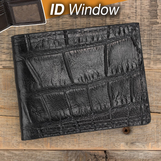 Alligator Matte Black ID Wallet