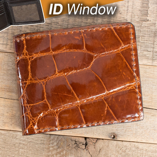 Alligator Cognac ID Wallet