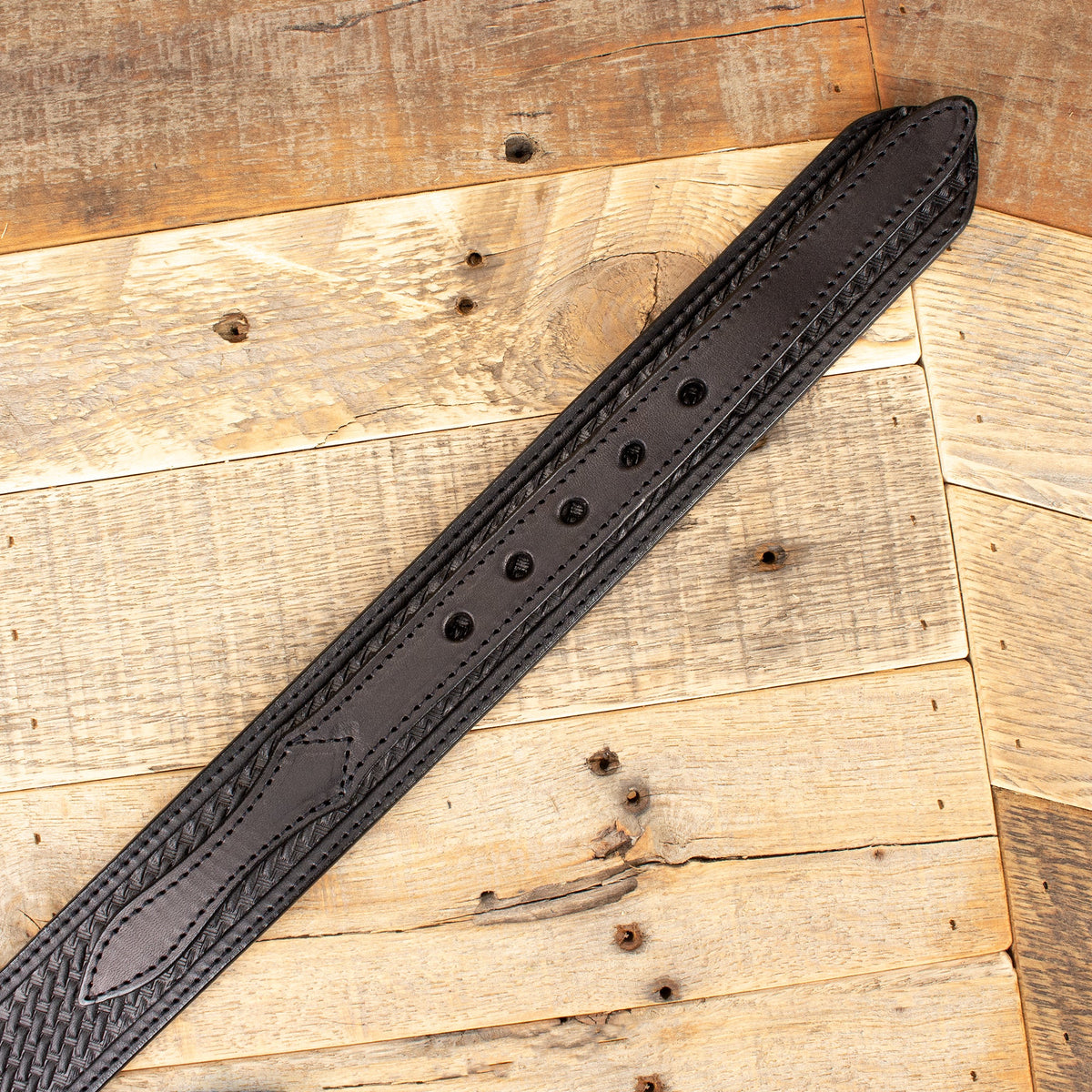 Basket Weave Black Ranger Belt & Cowhide Cash Clip Combo