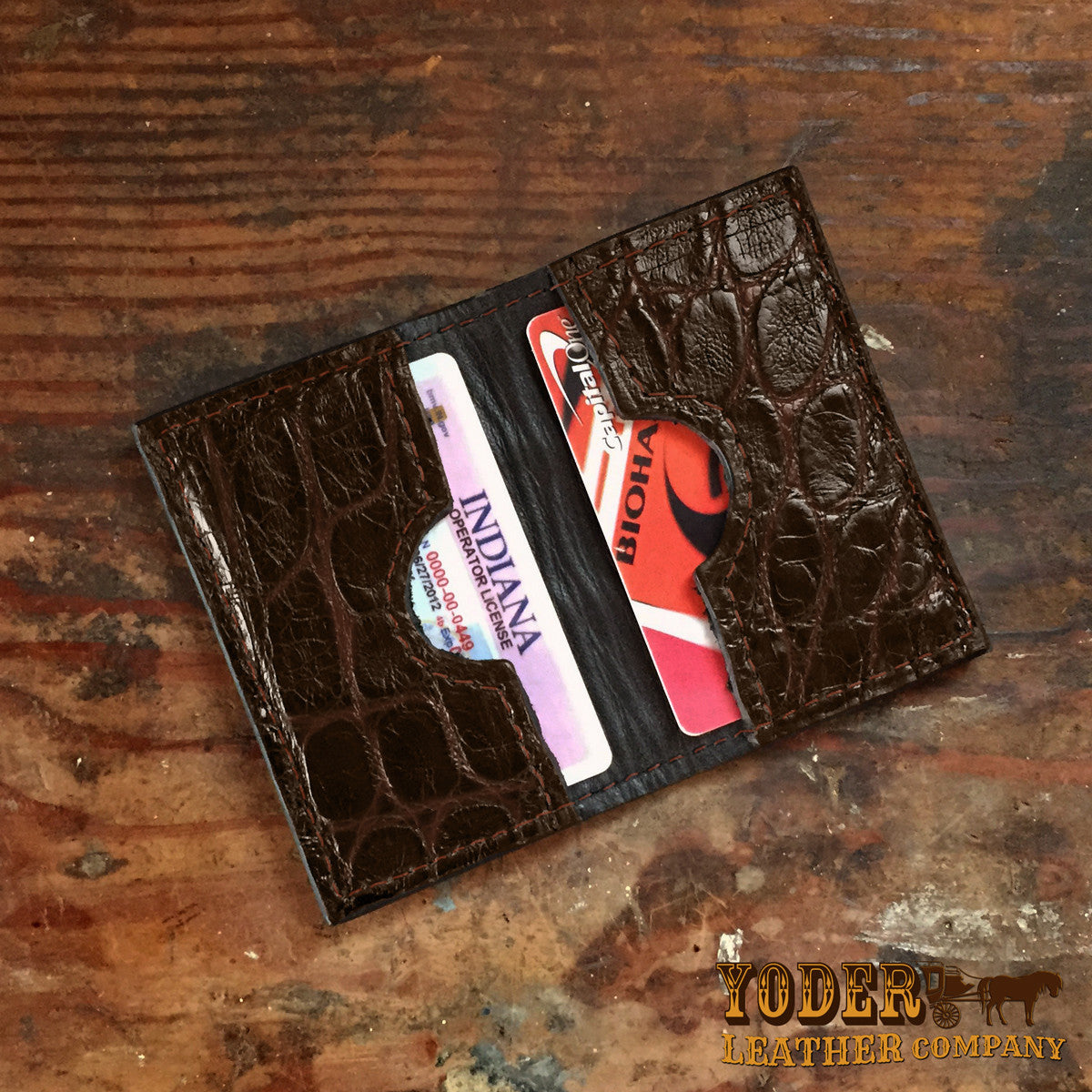 Alligator Brown Card Case