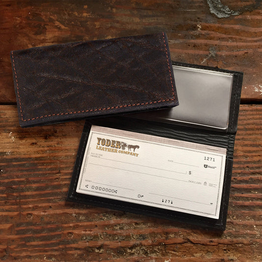 Elephant Dark Brown Checkbook