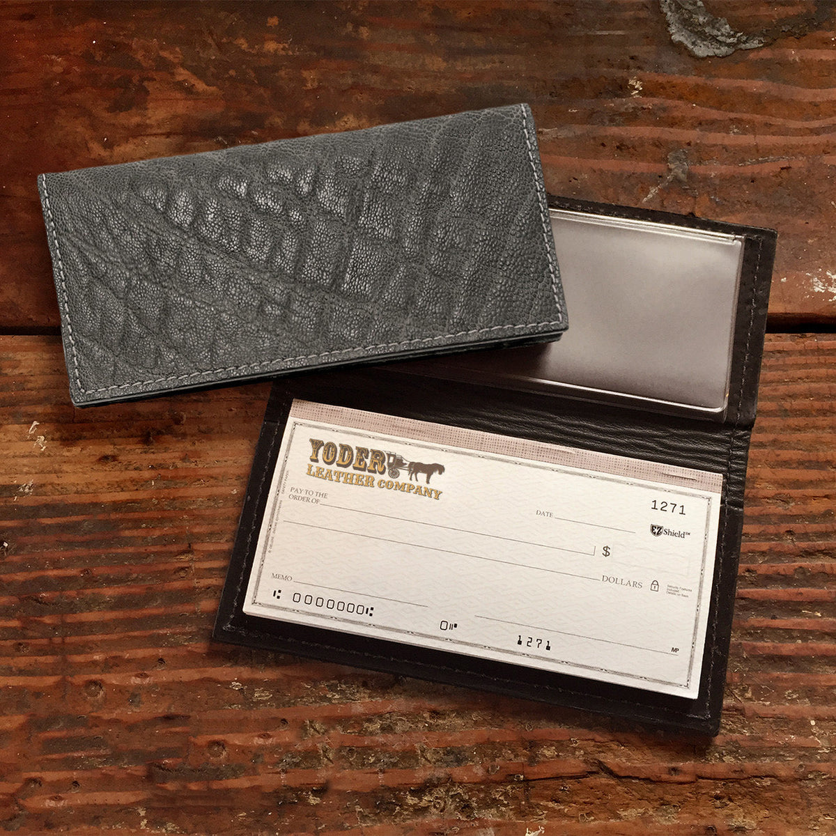 Elephant Gray Checkbook