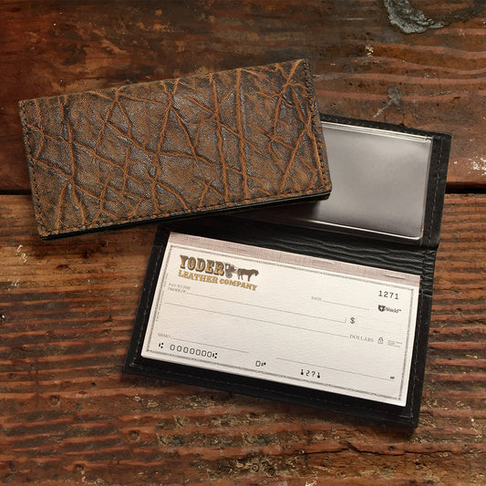 Elephant Rustic Checkbook