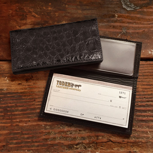 Alligator Matte Black Checkbook